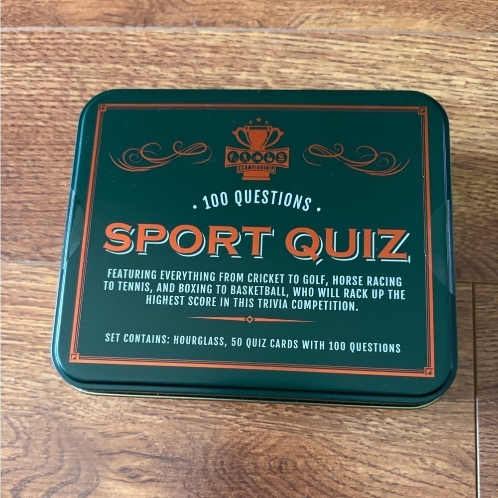 Sport Quiz Game - Green Tin Box